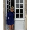 imageOFEEFAN Womens Fall Long Sleeve Mock Neck Dress Basic Party Club Bodycon Mini DressesNavy