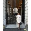 imageOFEEFAN Womens Fall Long Sleeve Mock Neck Dress Basic Party Club Bodycon Mini DressesWhite