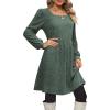 imageOFEEFAN Womens Knit Sweater Dress with Pockets Square Neck Long Sleeve Dresses01green