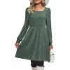 imageOFEEFAN Womens Knit Sweater Dress with Pockets Square Neck Long Sleeve Dresses01green