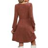 imageOFEEFAN Womens Knit Sweater Dress with Pockets Square Neck Long Sleeve Dresses02caramel