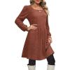 imageOFEEFAN Womens Knit Sweater Dress with Pockets Square Neck Long Sleeve Dresses02caramel