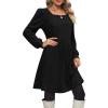 imageOFEEFAN Womens Knit Sweater Dress with Pockets Square Neck Long Sleeve Dresses03black