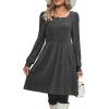 imageOFEEFAN Womens Knit Sweater Dress with Pockets Square Neck Long Sleeve Dresses07deep Grey