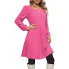 imageOFEEFAN Womens Knit Sweater Dress with Pockets Square Neck Long Sleeve Dresses08rose Pink