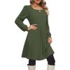imageOFEEFAN Womens Knit Sweater Dress with Pockets Square Neck Long Sleeve Dresses11army Green