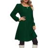 imageOFEEFAN Womens Knit Sweater Dress with Pockets Square Neck Long Sleeve DressesDeep Green