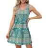 imageOFEEFAN Womens Summer Dresses 2025 Loose V Neck Sleeveless Sundresses Swimsuit Coverup with Pockets FloralPlainEyeletA Floral 01
