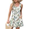 imageOFEEFAN Womens Summer Dresses 2025 Loose V Neck Sleeveless Sundresses Swimsuit Coverup with Pockets FloralPlainEyeletA Floral 03