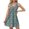imageOFEEFAN Womens Summer Dresses 2025 Loose V Neck Sleeveless Sundresses Swimsuit Coverup with Pockets FloralPlainEyeletA Floral 05