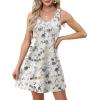 imageOFEEFAN Womens Summer Dresses 2025 Loose V Neck Sleeveless Sundresses Swimsuit Coverup with Pockets FloralPlainEyeletA Floral 06