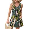 imageOFEEFAN Womens Summer Dresses 2025 Loose V Neck Sleeveless Sundresses Swimsuit Coverup with Pockets FloralPlainEyeletA Floral 12