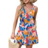 imageOFEEFAN Womens Summer Dresses 2025 Loose V Neck Sleeveless Sundresses Swimsuit Coverup with Pockets FloralPlainEyeletA Floral 13
