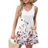 imageOFEEFAN Womens Summer Dresses 2025 Loose V Neck Sleeveless Sundresses Swimsuit Coverup with Pockets FloralPlainEyeletA Floral 15
