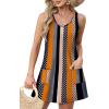 imageOFEEFAN Womens Summer Dresses 2025 Loose V Neck Sleeveless Sundresses Swimsuit Coverup with Pockets FloralPlainEyeletA Floral 21