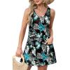 imageOFEEFAN Womens Summer Dresses 2025 Loose V Neck Sleeveless Sundresses Swimsuit Coverup with Pockets FloralPlainEyeletA Floral 23
