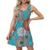 imageOFEEFAN Womens Summer Dresses 2025 Loose V Neck Sleeveless Sundresses Swimsuit Coverup with Pockets FloralPlainEyeletA Floral 24