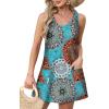 imageOFEEFAN Womens Summer Dresses 2025 Loose V Neck Sleeveless Sundresses Swimsuit Coverup with Pockets FloralPlainEyeletA Floral 24
