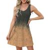 imageOFEEFAN Womens Summer Dresses 2025 Loose V Neck Sleeveless Sundresses Swimsuit Coverup with Pockets FloralPlainEyeletA Floral 27
