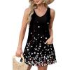 imageOFEEFAN Womens Summer Dresses 2025 Loose V Neck Sleeveless Sundresses Swimsuit Coverup with Pockets FloralPlainEyeletA Floral 28