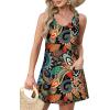 imageOFEEFAN Womens Summer Dresses 2025 Loose V Neck Sleeveless Sundresses Swimsuit Coverup with Pockets FloralPlainEyeletA Floral 29