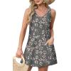 imageOFEEFAN Womens Summer Dresses 2025 Loose V Neck Sleeveless Sundresses Swimsuit Coverup with Pockets FloralPlainEyeletA Floral 33