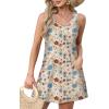 imageOFEEFAN Womens Summer Dresses 2025 Loose V Neck Sleeveless Sundresses Swimsuit Coverup with Pockets FloralPlainEyeletA Floral 34