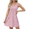 imageOFEEFAN Womens Summer Dresses 2025 Loose V Neck Sleeveless Sundresses Swimsuit Coverup with Pockets FloralPlainEyeletA Floral 35