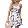 imageOFEEFAN Womens Summer Dresses 2025 Loose V Neck Sleeveless Sundresses Swimsuit Coverup with Pockets FloralPlainEyeletA Floral 36