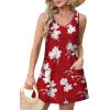 imageOFEEFAN Womens Summer Dresses 2025 Loose V Neck Sleeveless Sundresses Swimsuit Coverup with Pockets FloralPlainEyeletA Floral 37
