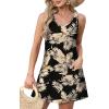 imageOFEEFAN Womens Summer Dresses 2025 Loose V Neck Sleeveless Sundresses Swimsuit Coverup with Pockets FloralPlainEyeletA Floral 39