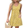 imageOFEEFAN Womens Summer Dresses 2025 Loose V Neck Sleeveless Sundresses Swimsuit Coverup with Pockets FloralPlainEyeletA Floral 47