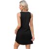 imageOFEEFAN Womens Summer Dresses 2025 Loose V Neck Sleeveless Sundresses Swimsuit Coverup with Pockets FloralPlainEyeletC Eyelet Black