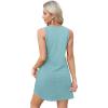imageOFEEFAN Womens Summer Dresses 2025 Loose V Neck Sleeveless Sundresses Swimsuit Coverup with Pockets FloralPlainEyeletC Eyelet Blue
