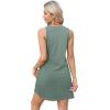 imageOFEEFAN Womens Summer Dresses 2025 Loose V Neck Sleeveless Sundresses Swimsuit Coverup with Pockets FloralPlainEyeletC Eyelet Green