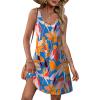 imageOFEEFAN Womens Summer Dresses 2025 Loose V Neck Sleeveless Sundresses Swimsuit Coverup with Pockets FloralPlainEyeletA Floral 13