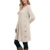 imageOFEEFAN Fall and Winter Tunic Dress with Pockets Long Sleeve Crew Neck Buttons SideRibbed Apricot