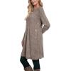 imageOFEEFAN Fall and Winter Tunic Dress with Pockets Long Sleeve Crew Neck Buttons SideRibbed Coffee