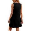 imageOFEEFAN Summer Dresses for Women 2025 Loose Beach Vacation Casual Crew Neck Sleeveless Sundresses with Pockets Tank DressBlack