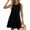 imageOFEEFAN Summer Dresses for Women 2025 Loose Beach Vacation Casual Crew Neck Sleeveless Sundresses with Pockets Tank DressBlack