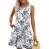 imageOFEEFAN Summer Dresses for Women 2025 Loose Beach Vacation Casual Crew Neck Sleeveless Sundresses with Pockets Tank DressBlack White Heart