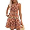 imageOFEEFAN Summer Dresses for Women 2025 Loose Beach Vacation Casual Crew Neck Sleeveless Sundresses with Pockets Tank DressBohemia