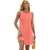 imageOFEEFAN Summer Dresses for Women 2025 Loose Beach Vacation Casual Crew Neck Sleeveless Sundresses with Pockets Tank DressCoral