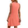 imageOFEEFAN Summer Dresses for Women 2025 Loose Beach Vacation Casual Crew Neck Sleeveless Sundresses with Pockets Tank DressCoral