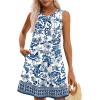 imageOFEEFAN Summer Dresses for Women 2025 Loose Beach Vacation Casual Crew Neck Sleeveless Sundresses with Pockets Tank DressEthnic Floral