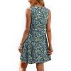 imageOFEEFAN Summer Dresses for Women 2025 Loose Beach Vacation Casual Crew Neck Sleeveless Sundresses with Pockets Tank DressFloral Blue