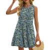 imageOFEEFAN Summer Dresses for Women 2025 Loose Beach Vacation Casual Crew Neck Sleeveless Sundresses with Pockets Tank DressFloral Blue