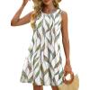 imageOFEEFAN Summer Dresses for Women 2025 Loose Beach Vacation Casual Crew Neck Sleeveless Sundresses with Pockets Tank DressFloral Leaf