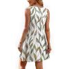 imageOFEEFAN Summer Dresses for Women 2025 Loose Beach Vacation Casual Crew Neck Sleeveless Sundresses with Pockets Tank DressFloral Leaf
