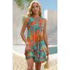 imageOFEEFAN Summer Dresses for Women 2025 Loose Beach Vacation Casual Crew Neck Sleeveless Sundresses with Pockets Tank DressFloral Orange
